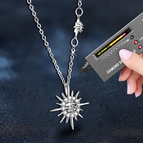 925 Sterling Silver Moissanite Starburst Necklace For Women Solar Star Moon Pendant D Color VVS1 With GRA Certificate Fashion Jewelry