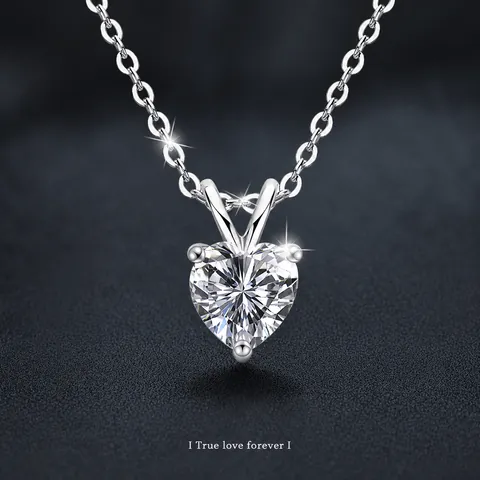 925 Sterling Zilver Moissaniet Hart Hanger Halsketting D Kleur VVS1 Met GRA Certificaat Mode Romantische Vrouwen Sieraden Cadeau