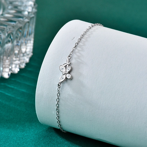 S925 Sterling Silver Butterfly Moissanite Bracelet For Women Light Luxury D Color Adjustable Chain Bracelet Jewelry Gift