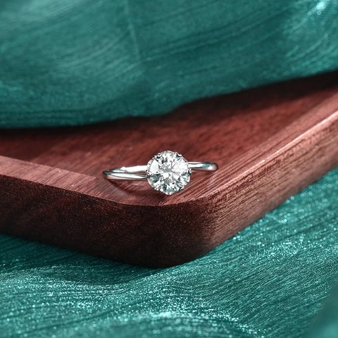 Elegant S925 Sterling Silver Moissanite Ring For Women Twisted Bypass Band Six Claw Snowflake Engagement Wedding Ring Jewelry