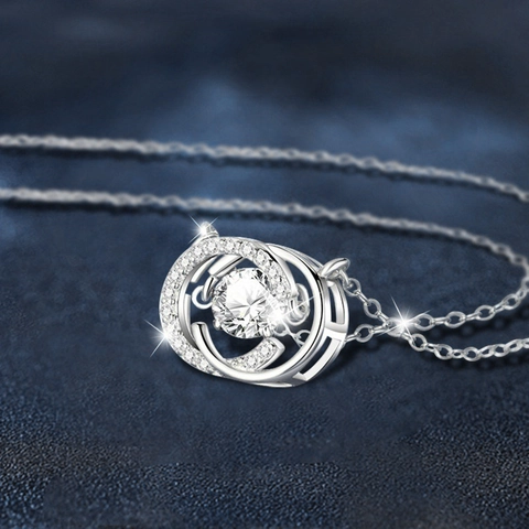 925 Sterling Zilveren Moissaniet Hanger Ketting Elegante Zwevende Moissaniet Ketting Voor Dames Mode Sieraden