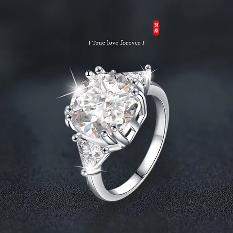 5 Karat D Farbe Moissanit 925 Sterling Silber Ring Drei Steine Klassischer Verlobungsring Ehering Für Damen Schmuck