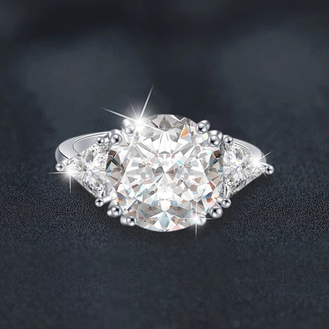 5 Karat D Farbe Moissanit 925 Sterling Silber Ring Drei Steine Klassischer Verlobungsring Ehering Für Damen Schmuck