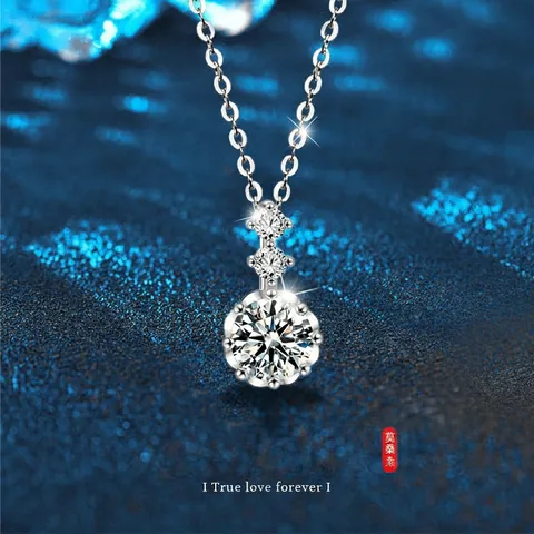 Lussuosa Collana Con Ciondolo a Fiocco di Neve in Argento Sterling 925 per Donna Elegante Gioielleria Raffinata Moissanite