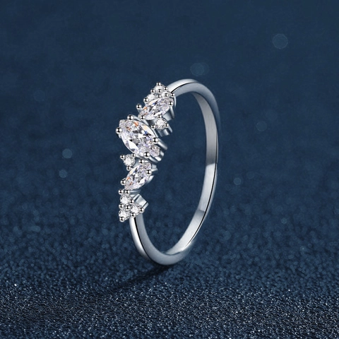S925 Ασήμι Μοϊσανίτης Δαχτυλίδι Marquise Cut Sparkling D Color VVS1 Μοϊσανίτης Δαχτυλίδι Αρραβώνων για Γυναίκες Κοσμήματα Μόδας