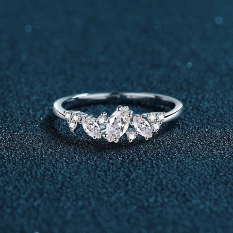 S925 Ασήμι Μοϊσανίτης Δαχτυλίδι Marquise Cut Sparkling D Color VVS1 Μοϊσανίτης Δαχτυλίδι Αρραβώνων για Γυναίκες Κοσμήματα Μόδας