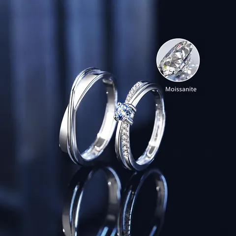 Moissanite Moebius Adjustable Ring S925 Sterling Silver For Women Men Sparkling Jewelry Valentine Gift Moebius Ring