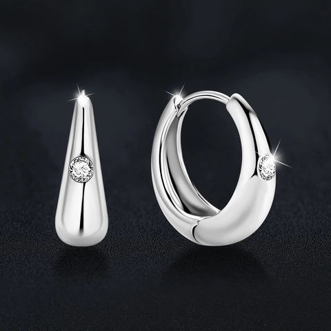 Luxury S925 Sterling Silver Moissanite Huggie Hoop Earrings For Women Minimalist U-Shaped D-Color VVS1 Moissanite Jewelry