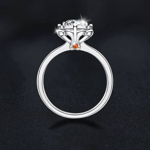 S925 Sterling Silver Moissanite Flower Ring For Women Elegant 0.5ct Moissanite Engagement Wedding Band Flower Shaped Luxury Ring Jewelry
