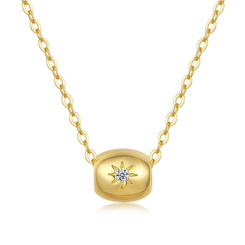 14K Verguld 925 Sterling Zilver Moissaniet Halsketting Elegante Sterrenstrahl Vat Hanger Mode Sieraden Voor Dames Cadeau