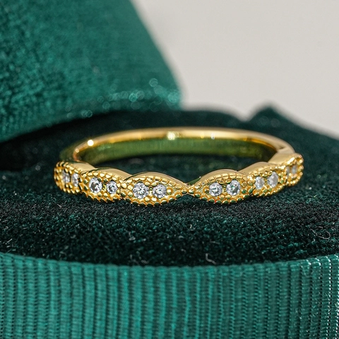 Anello Eternity Band in Argento Sterling 925 Placcato Oro 18K Moissanite Marquise Pave Anello Anniversario Matrimonio Donna Gioielli
