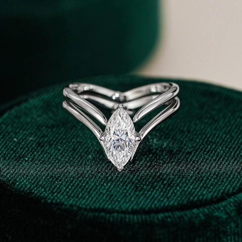 Set Di Anelli Con Moissanite Taglio Marquise Argento Sterling 925 1 Carato Anelli Impilabili Per Donna Elegante Gioielli Da Sposa Regalo