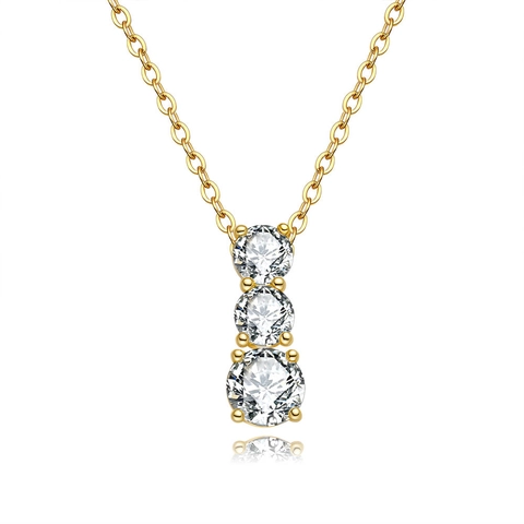 Collana con Pendente in Moissanite in Argento Sterling 925 per Donna 2 Carati Colore D Tripla Pietra Gioielli Eleganti con Certificato GRA