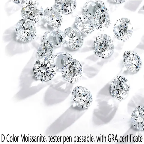 D Color VVS1 Moissanite Loose Stone Round Brilliant Cut Hearts And Arrows For Jewelry Making Inlay With GRA Certificate