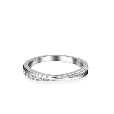 Elegant 925 Sterling Silver Moissanite Ring For Women Fashion Twisted Cross Band Inlaid Moissanite Jewelry Ring With GRA Certificate