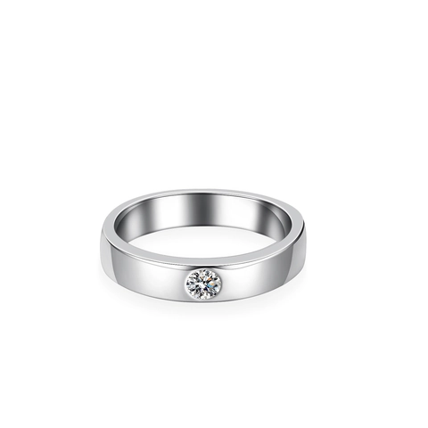 925 Sterling Silver Moissanite Ring For Men Minimalist Inlaid Gemstone Geometric Design Personalized Fashion Jewelry Gift