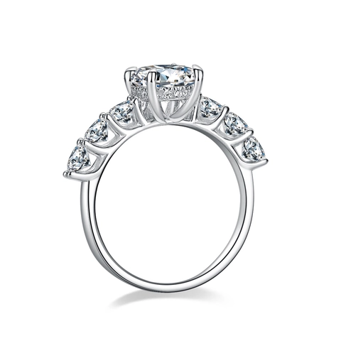 Luxuriöser 925 Sterlingsilber Moissanit Ring Für Damen Ovaler Schliff Funkelnder Eingelegter Verlobungsring Mit GRA Zertifikat Schmuck