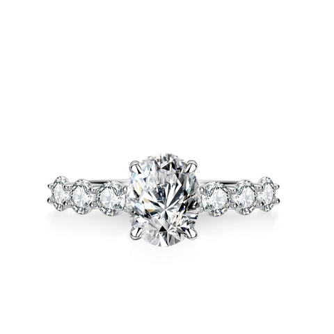 Luxuriöser 925 Sterlingsilber Moissanit Ring Für Damen Ovaler Schliff Funkelnder Eingelegter Verlobungsring Mit GRA Zertifikat Schmuck