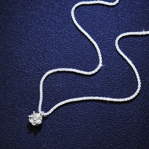 Collana in Argento Sterling S925 Con Moissanite Ciondolo Solitario Taglio Brillante Rotondo Con Certificato GRA Regalo Gioielli Donna