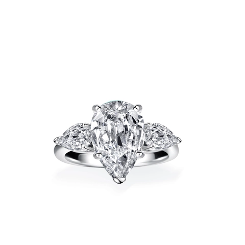 925 Sterling Silver Pear Cut Moissanite Ring For Women Luxurious Four Carat Waterdrop Engagement Ring With GRA Certificate
