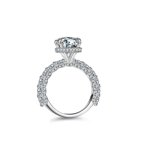 925 Sterling Silver Moissanite Ring For Women Round Brilliant Cut Solitaire Luxury Wedding Engagement Finger Ring With Certificate
