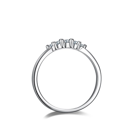 Anillo de Plata de Ley 925 Moissanita Fila Minimalista Geométrico Estrella Pavé Anillos para Mujer Regalo de Joyería Fina