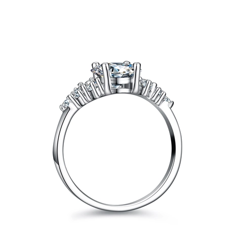 Luxus S925 Sterlingsilber Oval Moissanit Ring Für Damen Eleganter Taubenei Cluster Verlobung Hochzeit Ring Schmuck Mit GRA Zertifikat
