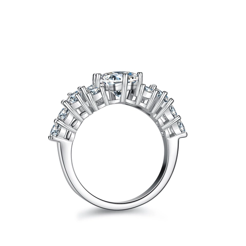 Anillo de Moissanita de Corte Princesa de Plata de Ley 925 de Lujo para Mujer Color D Brillante Joyería de Compromiso Boda Aniversario Regalo