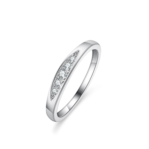 925 Sterling Silver Moissanite Ring For Women Luxury Straight Row Five Star Inlaid Sparkling Finger Ring Wedding Jewelry
