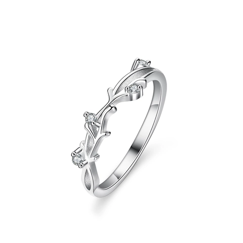 Dainty 925 Sterling Silver Moissanite Ring For Women Branch Vine Twig Design Inlaid Gemstone Jewelry Finger Ring With GRA Certificate