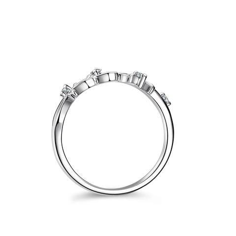 Dainty 925 Sterling Silver Moissanite Ring For Women Branch Vine Twig Design Inlaid Gemstone Jewelry Finger Ring With GRA Certificate