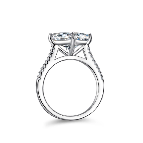 Luxe 925 Sterling Zilveren Prinses Geslepen Moissaniet Ring Voor Dames 3 Karaat Vierkant Radiant Geslepen Verlovingsring Trouwring Sieraden