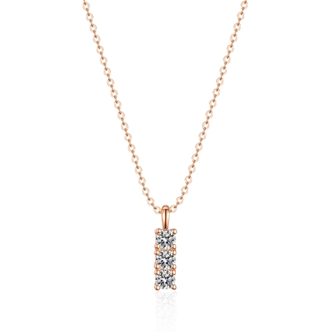 S925 Sterling Silver Moissanite Necklace For Women D Color Moissanite Vertical Pendant Clavicle Chain Minimalist Jewelry Gift