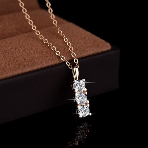 S925 Sterling Silver Moissanite Necklace For Women D Color Moissanite Vertical Pendant Clavicle Chain Minimalist Jewelry Gift