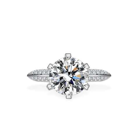 925 Sterling Zilver Moissaniet Ring Vrouwen 3 Karaat Rond Briljant Geslepen Zes Klauwen Solitair Verloving Bruiloft Open Ring
