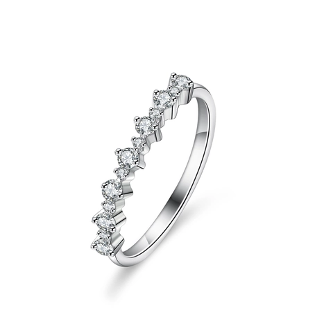 Anillo de Plata de Ley 925 Con Moissanita para Mujer Diseño Floral Incrustado Moissanita Boda Joyería Regalo