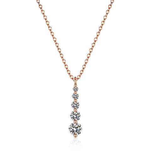 Collana con Pendente in Moissanite in Argento Sterling S925 per Donna Elegante Catena a Cinque Pietre Gradiente Gioielli con Certificato GRA