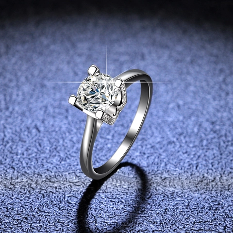 925 Sterlingsilber Moissanit Ring Für Damen Luxus Buchstabe Design Rund Moissanit Diamant Verlobung Hochzeit Mode Schmuck Geschenk