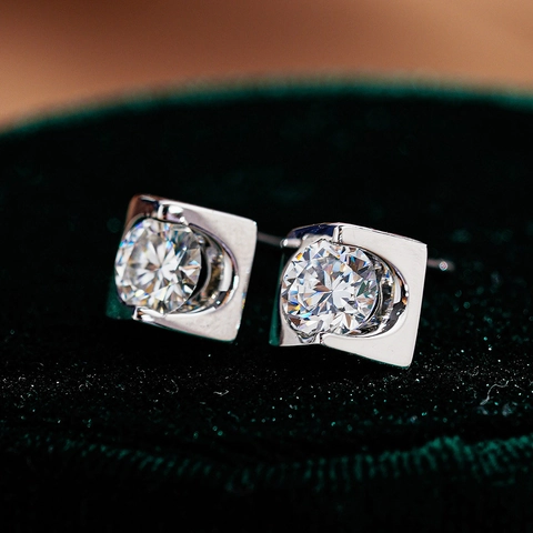 925 Sterlingsilber Moissanit Herz Ohrstecker Rundschliff D Farbe Zirkonia Eingelegt Feiner Schmuck Geschenk Für Damen