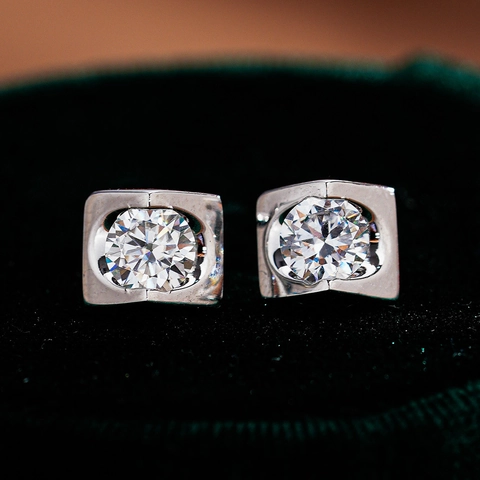 925 Sterlingsilber Moissanit Herz Ohrstecker Rundschliff D Farbe Zirkonia Eingelegt Feiner Schmuck Geschenk Für Damen