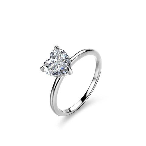 S925 Sterlingsilber Herz Moissanit Ring Für Damen Einfach Mode Herz Diamant Ring Mit GRA Zertifikat Schmuck Geschenk