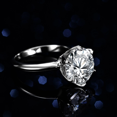 Klassischer Moissanit Ring Mit Sechs Krallen Für Damen 925 Sterlingsilber Luxus Solitär Verlobung Hochzeit Schmuck Ring