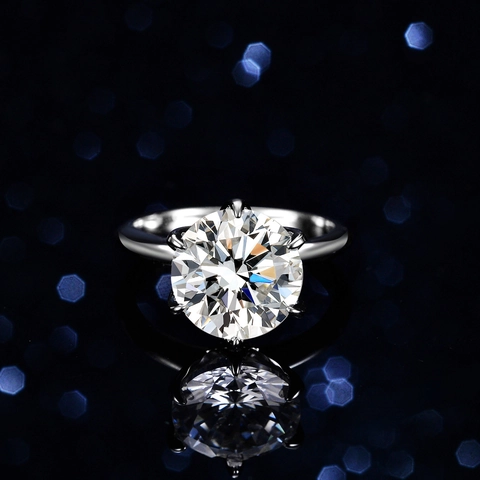 Klassischer Moissanit Ring Mit Sechs Krallen Für Damen 925 Sterlingsilber Luxus Solitär Verlobung Hochzeit Schmuck Ring