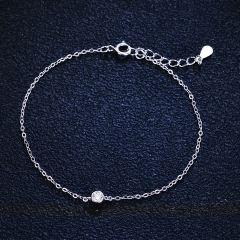 Bracciale in Argento Sterling 925 Moissanite per Donna Elegante Incastonatura A Castone Bracciale A Catena A Bolle Gioielli Certificati GRA