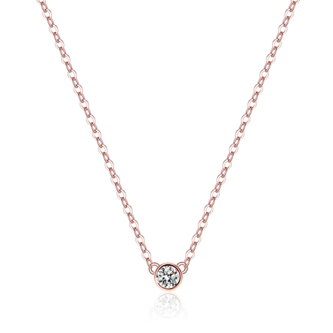 Collar de Moissanita de Plata de Ley 925 Colgante de Burbuja Geométrica Cadena de Clavícula Joyería Oro Blanco Oro Rosa Mujer