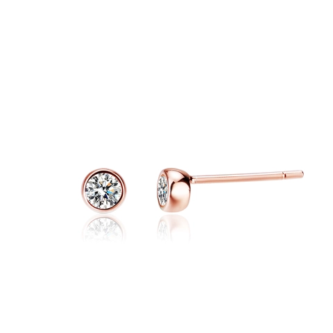S925 Sterling Zilveren Moissaniet Oorknopjes Voor Dames Roségoud Verguld Zetkast Bubbel Minimalistisch Trouwsieraden
