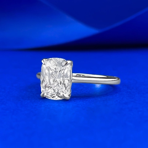 925 Ασημένιο Δαχτυλίδι με Στρας Cushion Cut για Γυναίκες Κλασικό Κομψό Γεωμετρικό Ένθετο Κόσμημα για Δώρο