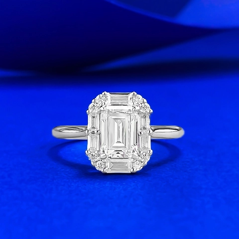 925 Sterlingsilber Smaragdschliff Rechteck Strass Ring Für Damen Elegant Einfach Verlobung Hochzeit Band Schmuck Geschenk