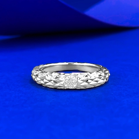 925 Sterling Silver Moissanite Ring For Women Dragon Scale Geometric Faceted D Color Moissanite Fashion Jewelry Ring Gift
