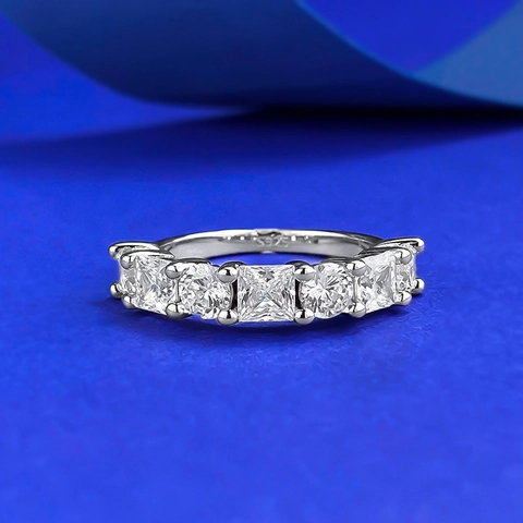 925 Sterlingsilber Geometrischer Strass Ring Für Damen Minimalistischer Modischer Stapelbarer Eternity Ring Schmuck Geschenk